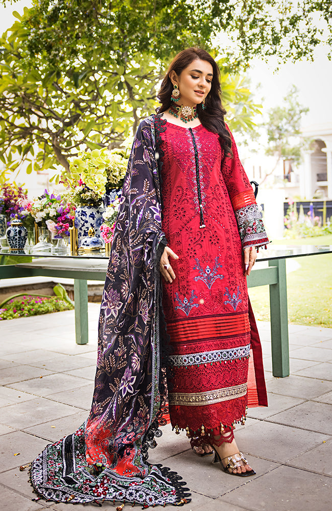 3 Piece Unstitched Luxury Embroidered Lawn-MLL-23-10 | Alzohaib Mahiymaan Luxury Lawn Eid Collection23