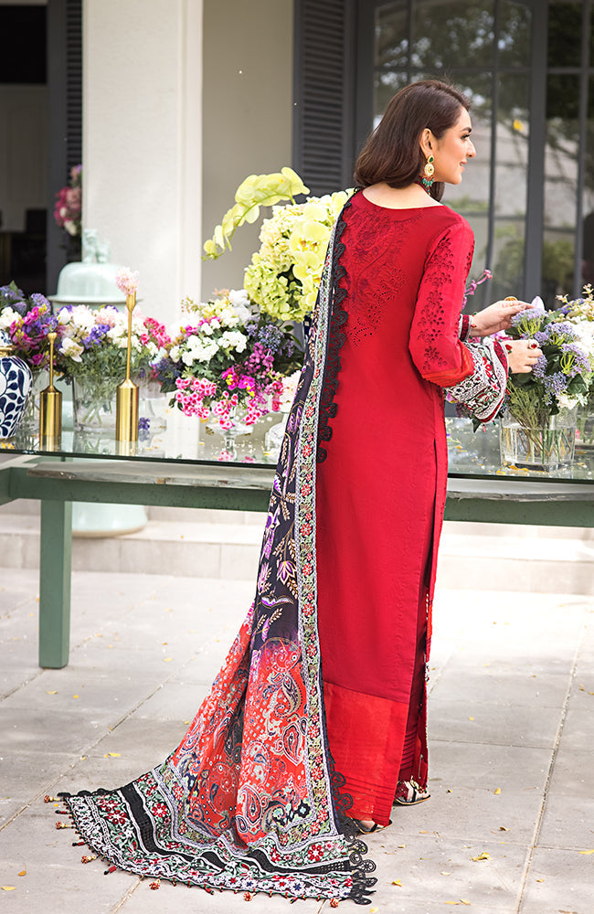 3 Piece Unstitched Luxury Embroidered Lawn-MLL-23-10 | Alzohaib Mahiymaan Luxury Lawn Eid Collection23