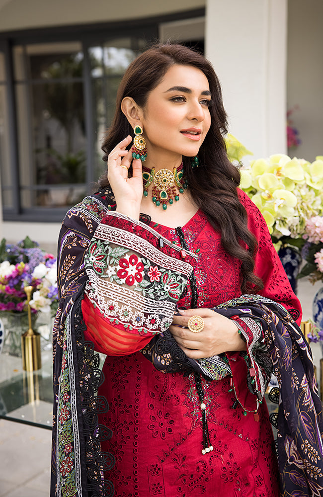 3 Piece Unstitched Luxury Embroidered Lawn-MLL-23-10 | Alzohaib Mahiymaan Luxury Lawn Eid Collection23