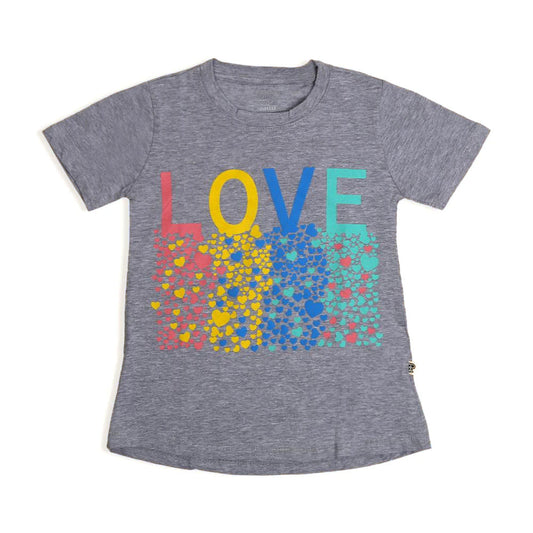 Love T-Shirt For Girls - Grey | Bachaa Party Baby Clothes Girls Tops & T-Shirts