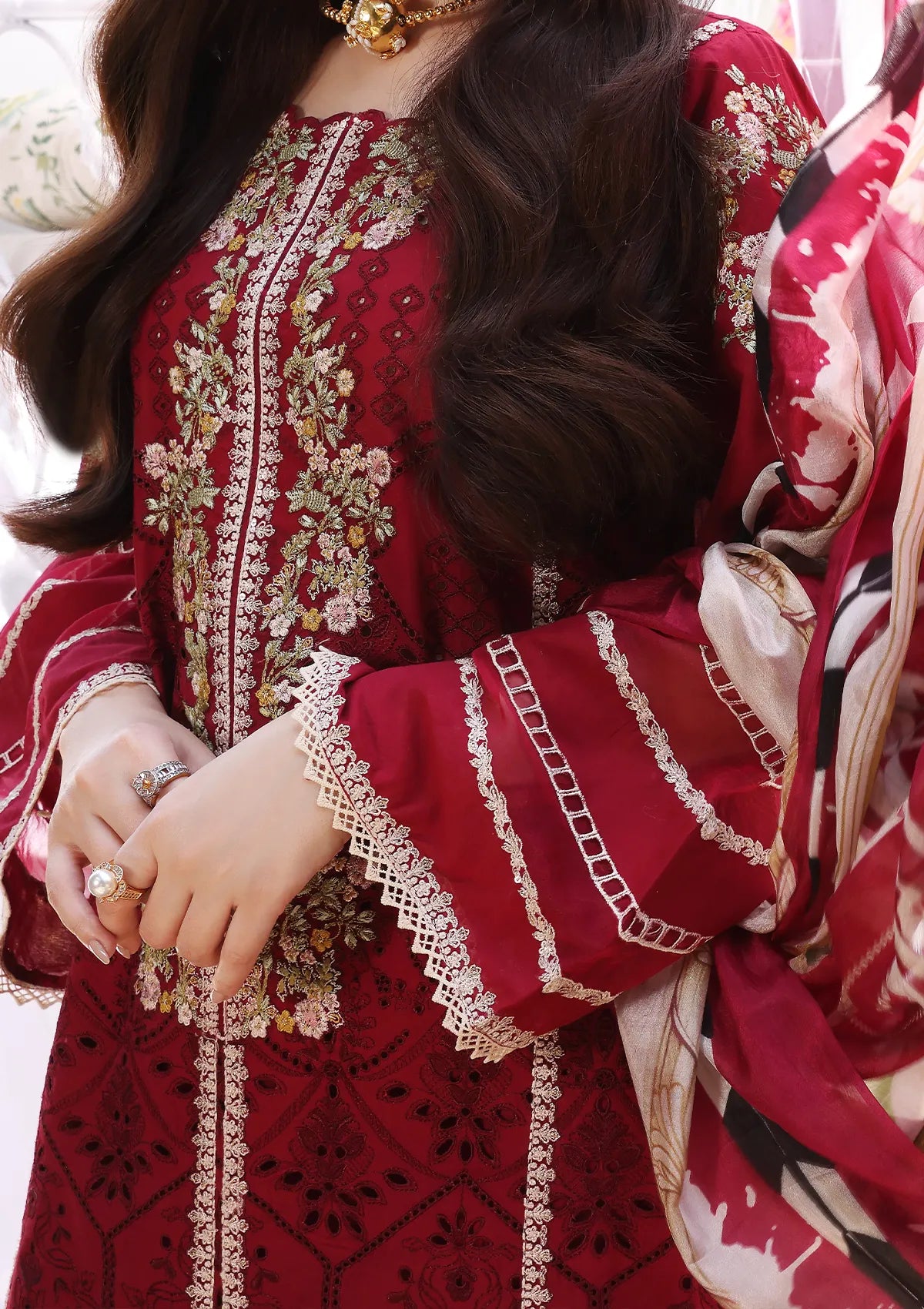 ECF-10 RED RIDING HOOD | Elaf Premium festive Chikankari collection2023