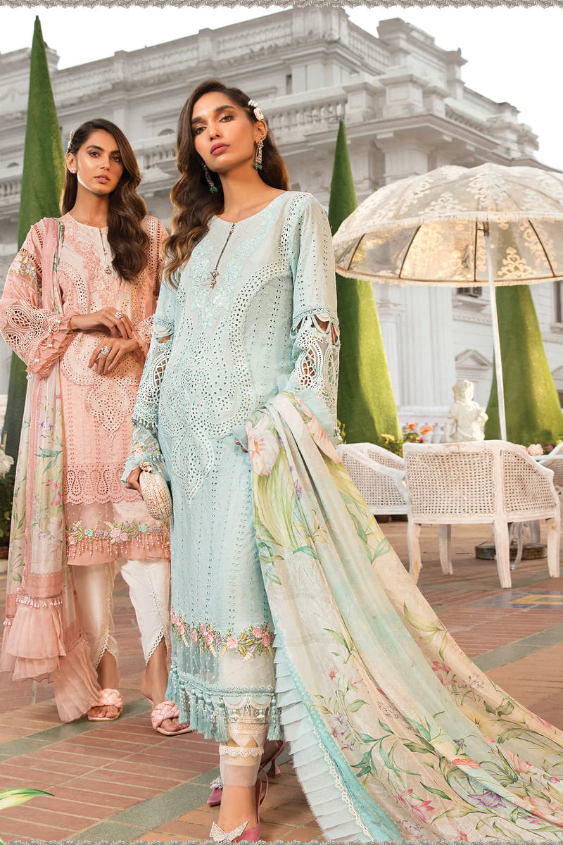 D-2210-B | Maria B Mein Teri Aan Lawn Summer Collection 22 | Unstitched Embroidered Lawn Suits