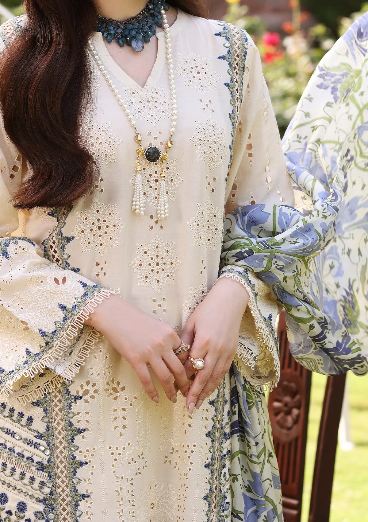 ECF-07 DAISY | Elaf Premium festive Chikankari collection2023