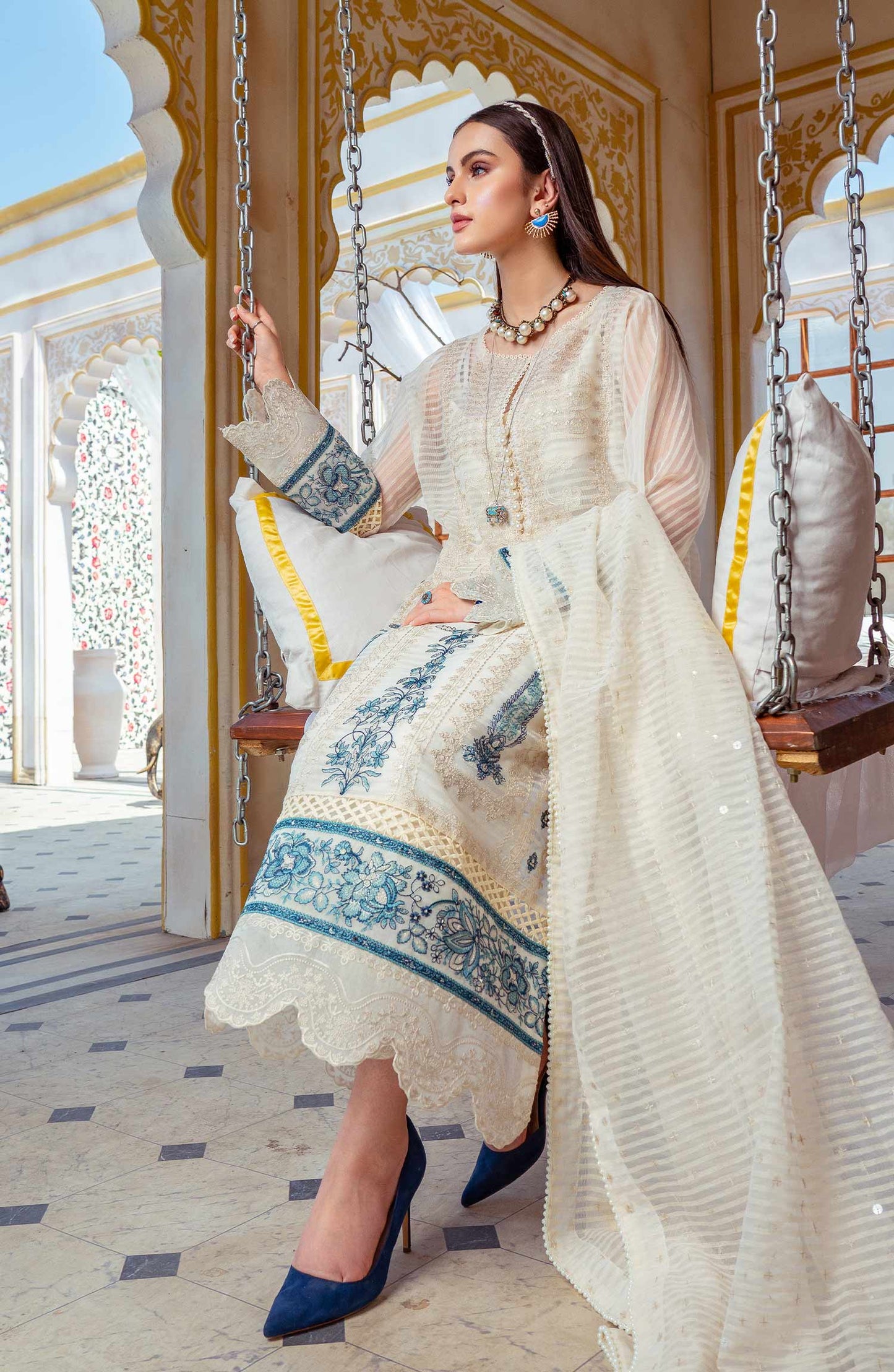 Victoria Blue - (MLRD - 067) | Maryum N Maria Luxury Pret Eid Edit 2022 | Stitched Ready to Wear Suits