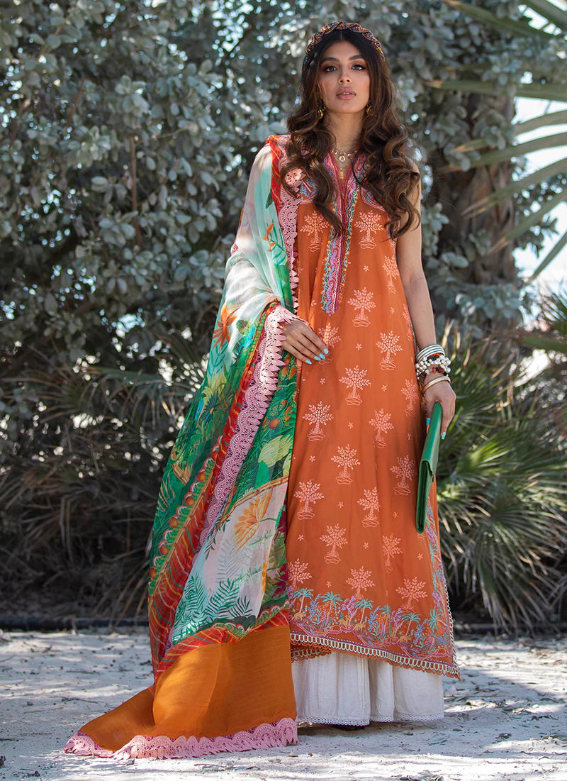 Bali Rust | Farah Talib Aziz ILO ILO Luxury Lawn Collection 2022 | Unstitched Embroidered Lawn Suits