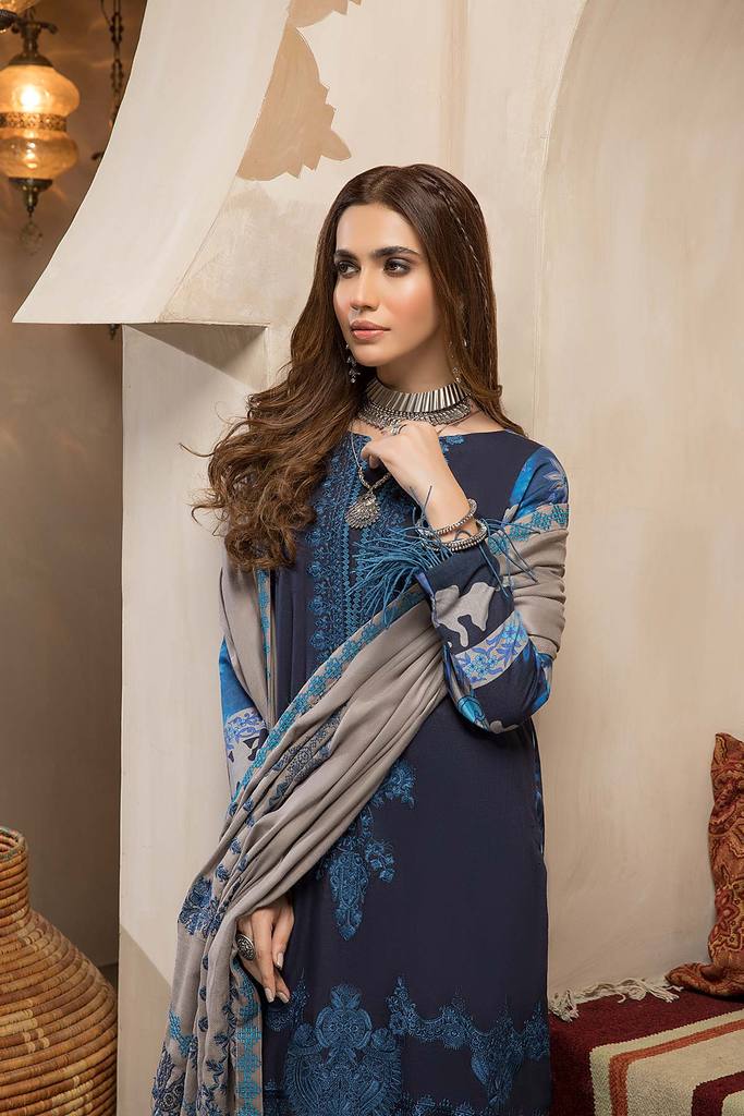 CNW-2 | Charizma Naranji Unstitched Embroidered Khaddar With Embroidered Shawl Vol-1 Collection | Unstitched Embroidered Suit