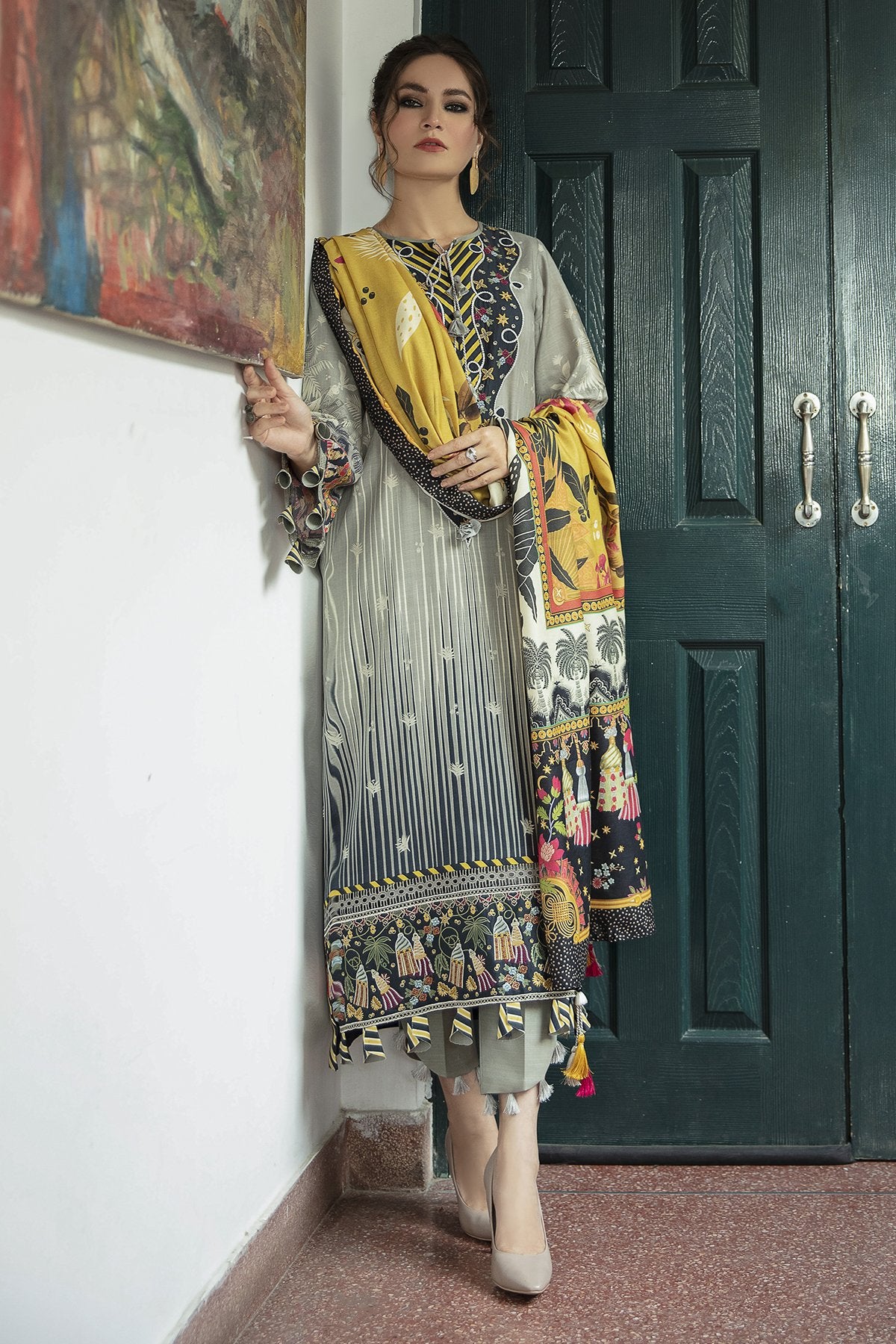 FAIRYLIGHTS | Jazmin Iris Winter Collection 2021 | Unstitched Embroidered Viscose Slub Khaddar Suit