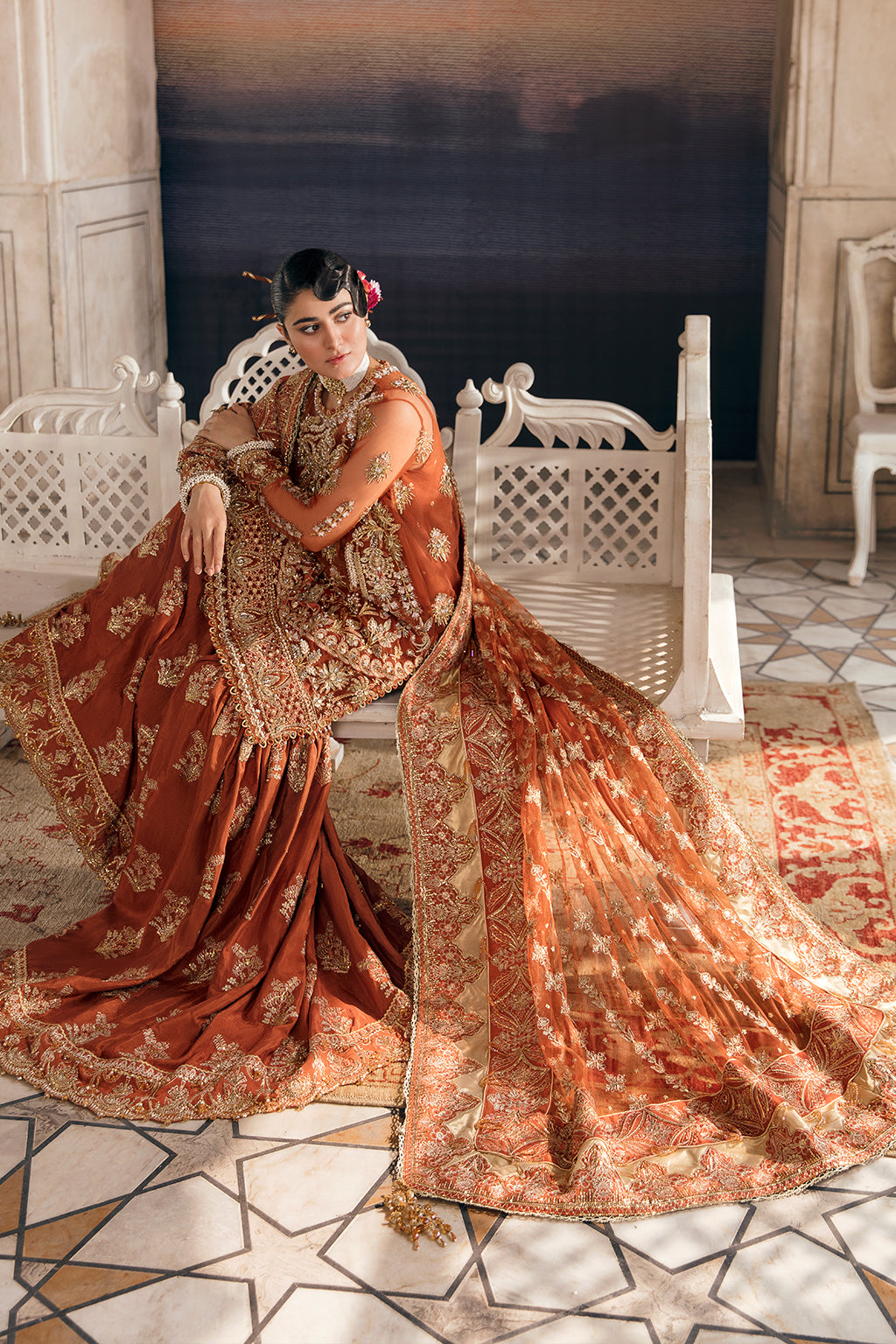 Rangreza | Afrozeh Brides Collection 2022 | Stitched Unstitched Embroidered Net Bridal Suit