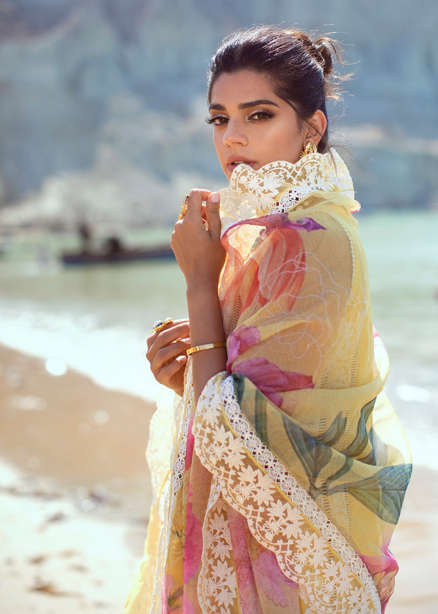 Chikkankari Reinvented - 7B - Sunshine | Crimson Serendipity Luxury Lawn Collection 2022