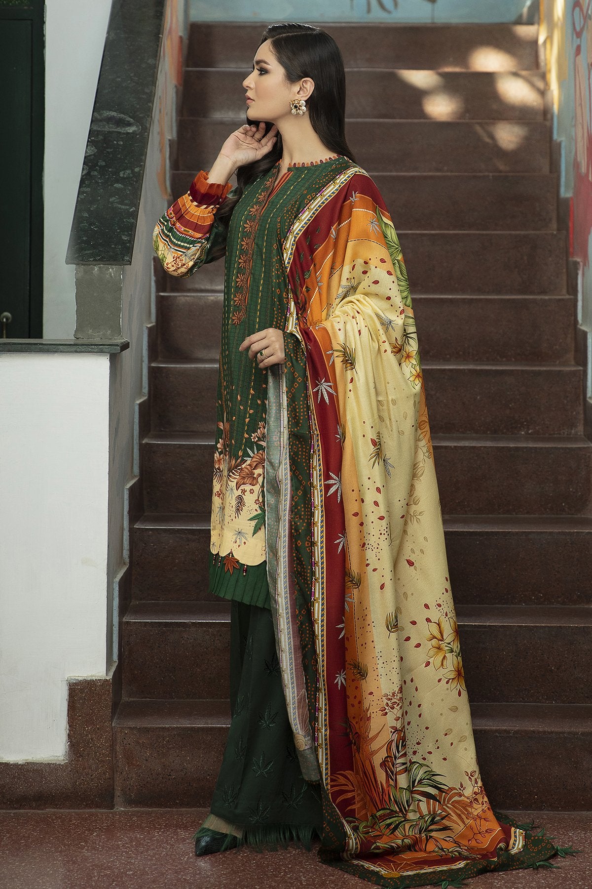 BOTANICA | Jazmin Iris Winter Collection 2021 | Unstitched Embroidered Viscose Slub Khaddar Suit