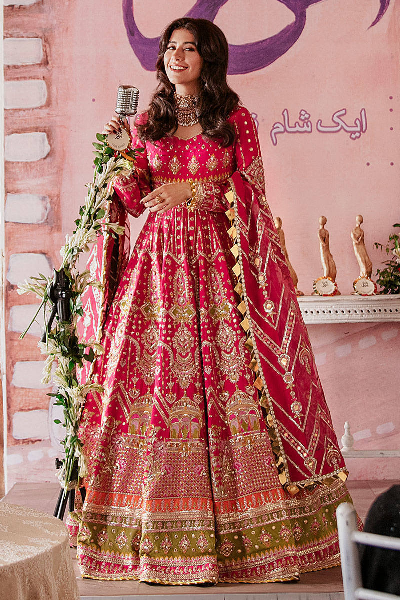 MUSARRAT NAZIR | MNR Zarlish Festive Unstitched Collection 2022 | Unstitched Embroidered Raw Silk Suit