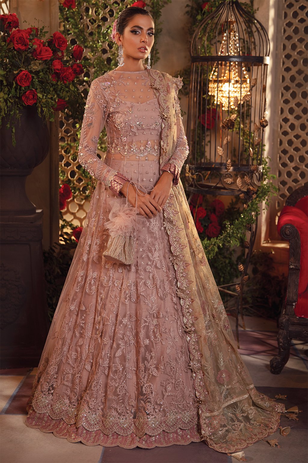 IMC-02 OPALINE - 3PC | Iznik Meraki Luxury Chiffon Collection 2021 | Unstitched Embroidered Luxury Chiffon Suits
