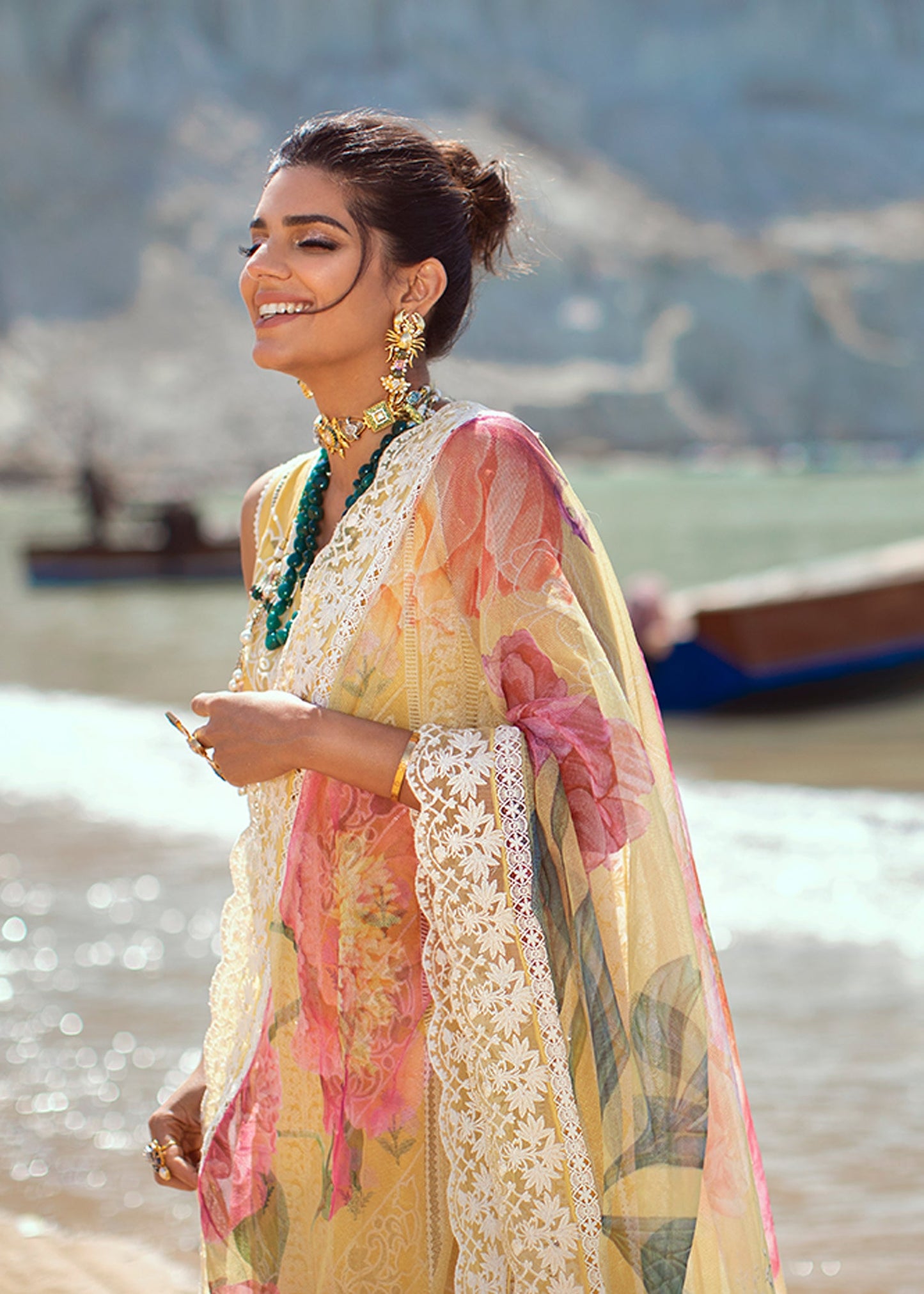Chikkankari Reinvented - 7B - Sunshine | Crimson Serendipity Luxury Lawn Collection 2022