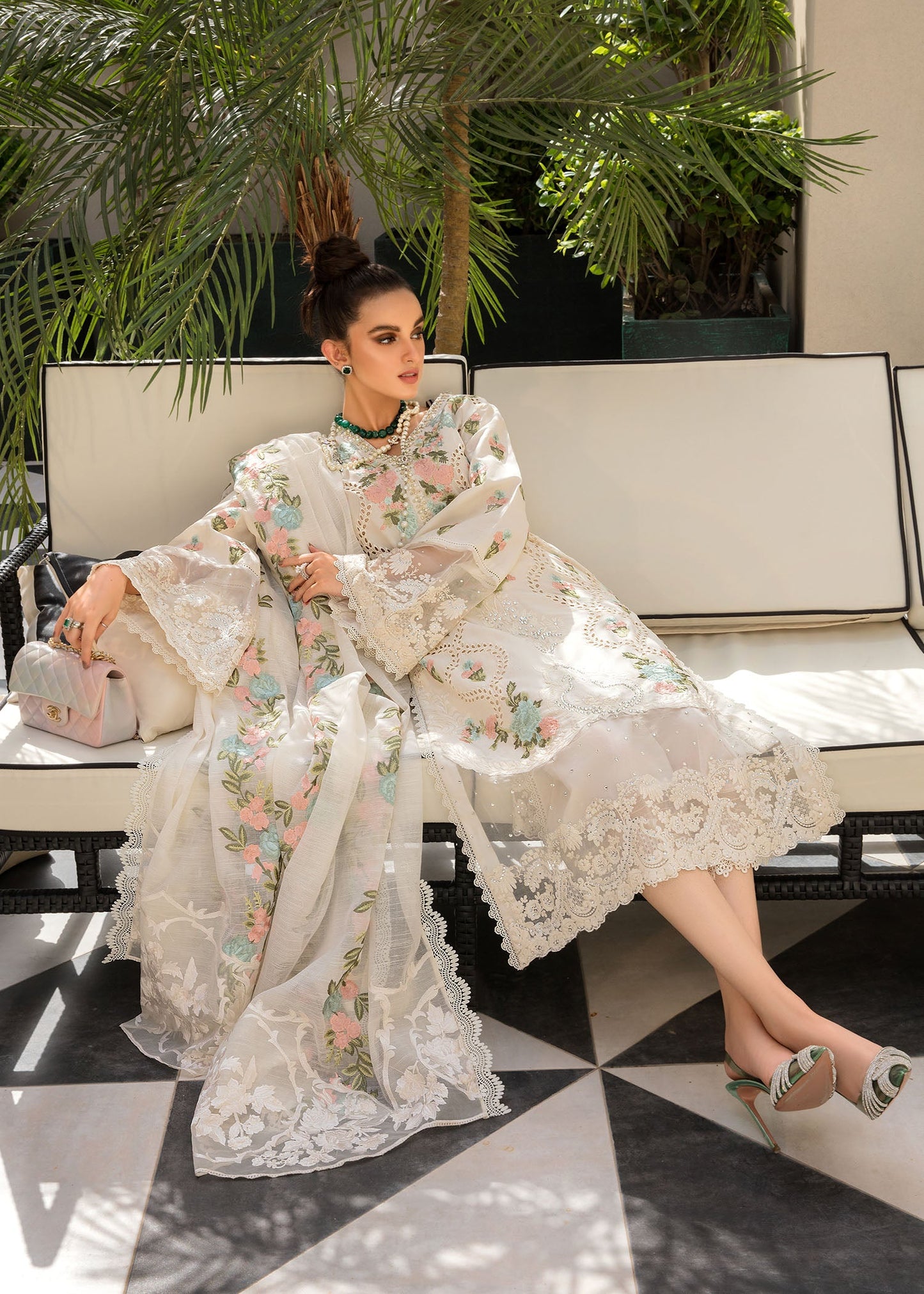 Monsoon Blooms | Crimson X Saira Shakira Eid Pret '22 | Stitched RTW Rib Cambric Suits