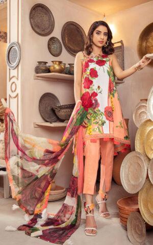 AZALEA CB-5B | Asifa & Nabeel Bella Fusion Mix Cambric Collection SS'21 | Unstitched Cambric Suits