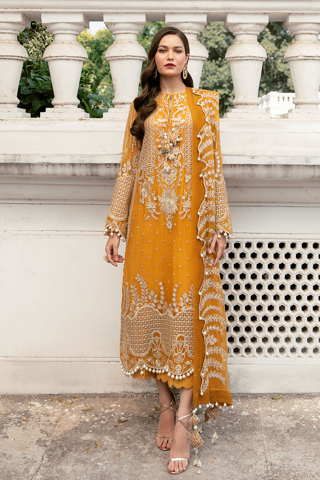 Golden Hour | Afrozeh LA Fuchsia'22 Collection | Unstitched Chiffon Suits