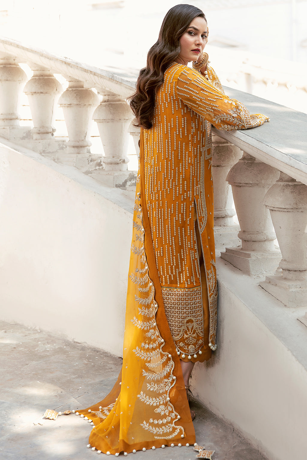 Golden Hour | Afrozeh LA Fuchsia'22 Collection | Unstitched Chiffon Suits