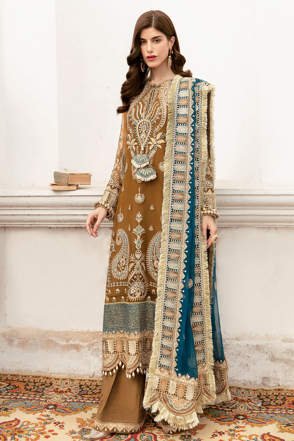 Imperial Brew | Afrozeh LA Fuchsia'22 Collection | Unstitched Chiffon Suits