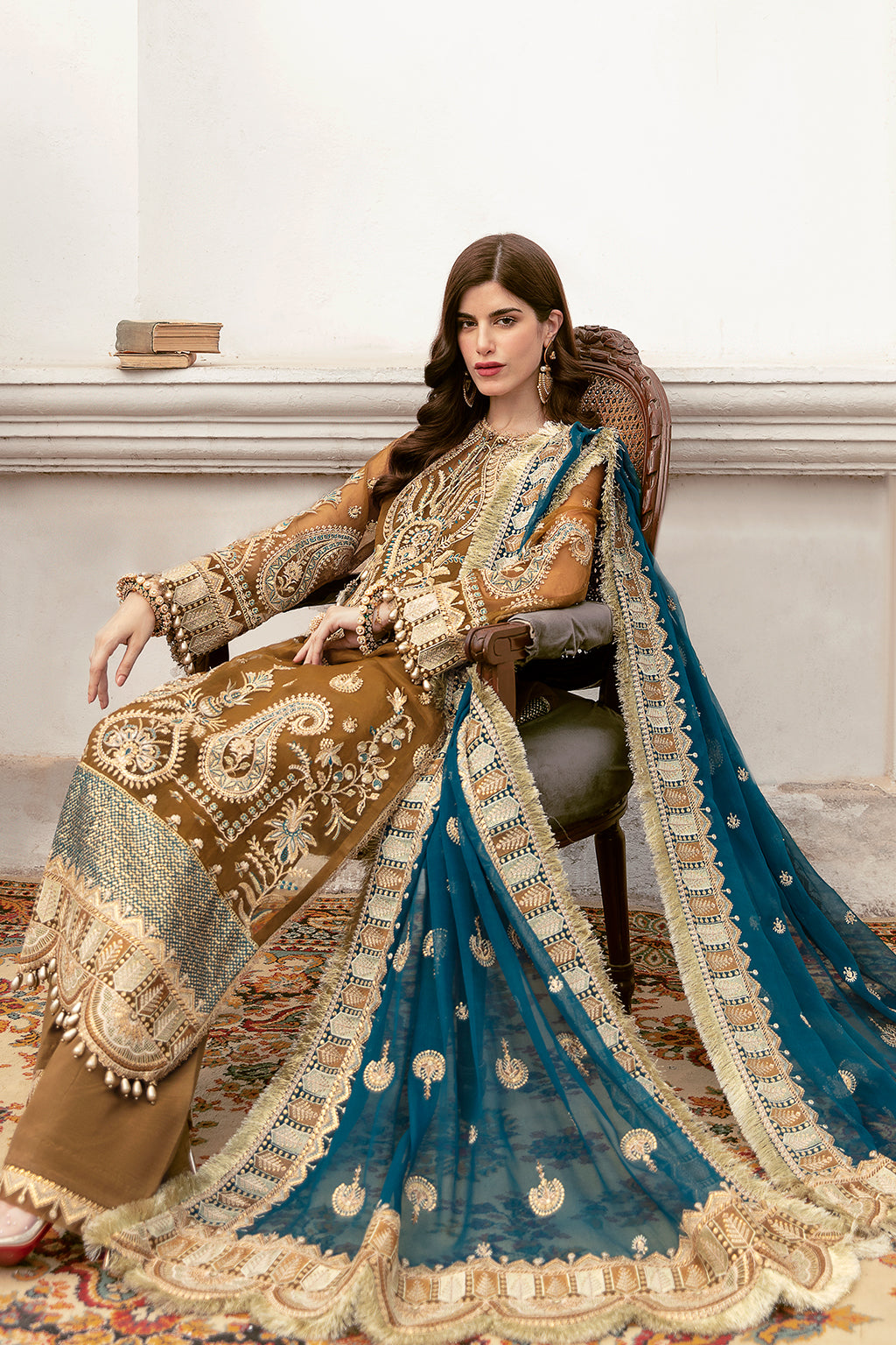 Imperial Brew | Afrozeh LA Fuchsia'22 Collection | Unstitched Chiffon Suits