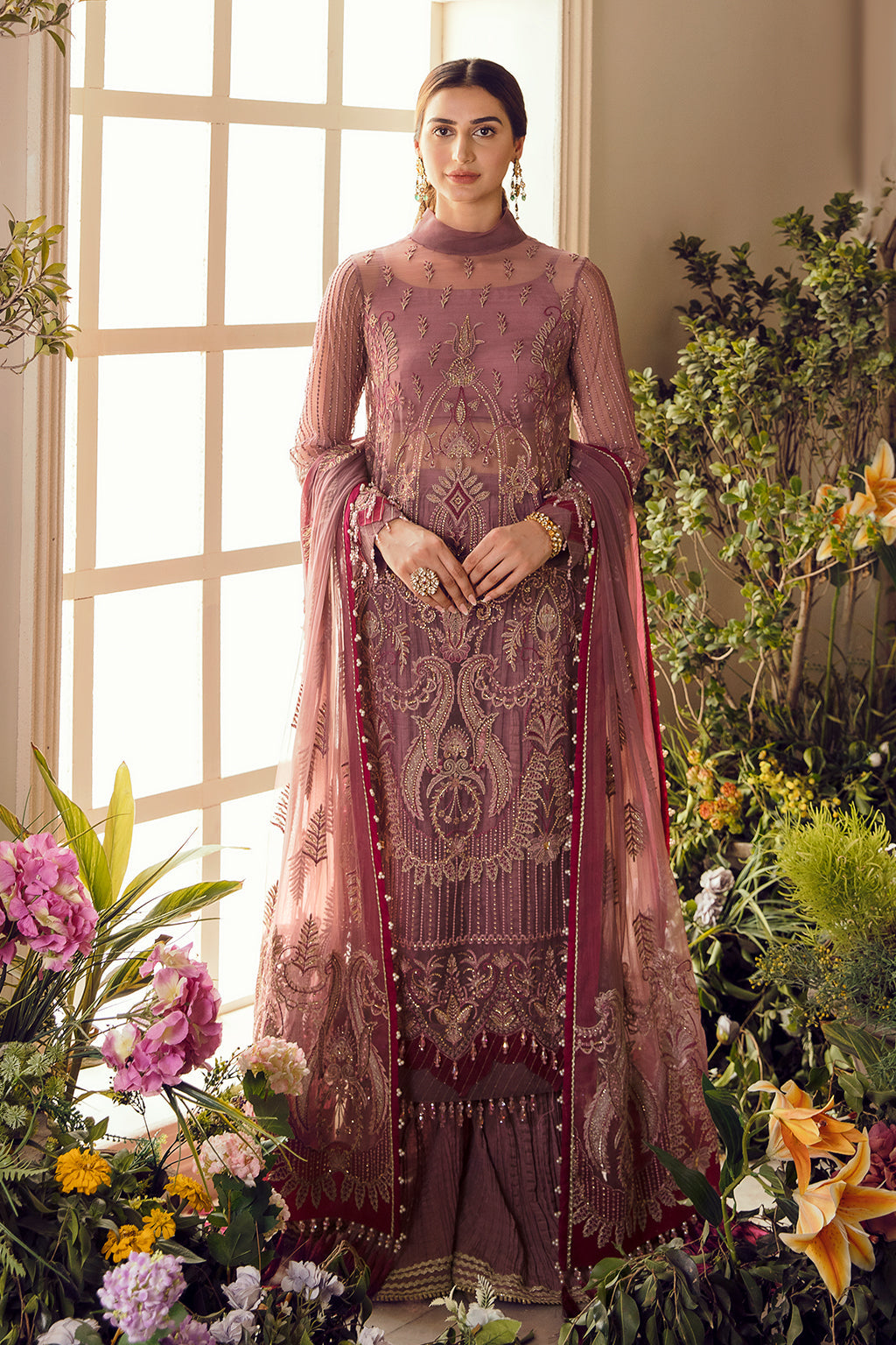 VALENTINA | Afrozeh La Fuchsia Wedding Edition 2022 | Unstitched Embroidered Net Suits