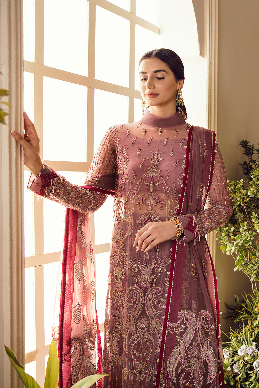 VALENTINA | Afrozeh La Fuchsia Wedding Edition 2022 | Unstitched Embroidered Net Suits