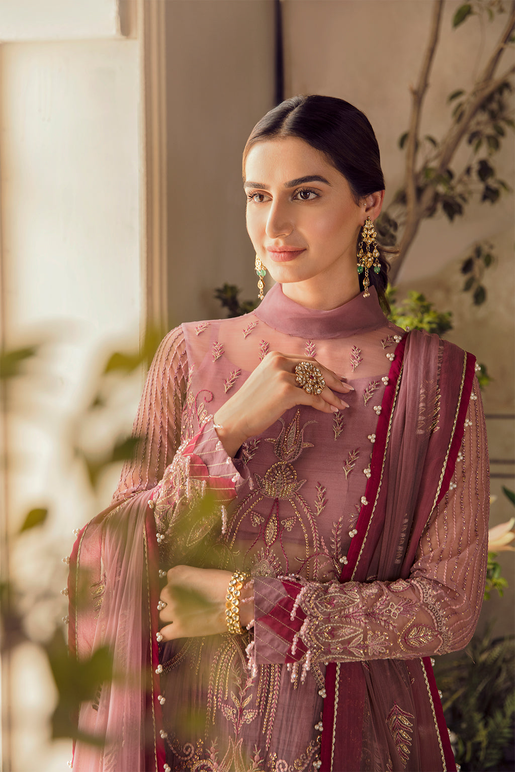 VALENTINA | Afrozeh La Fuchsia Wedding Edition 2022 | Unstitched Embroidered Net Suits