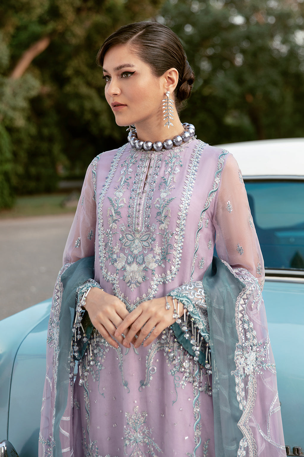 Pixie Dust | Afrozeh LA Fuchsia'22 Collection | Unstitched Chiffon Suits