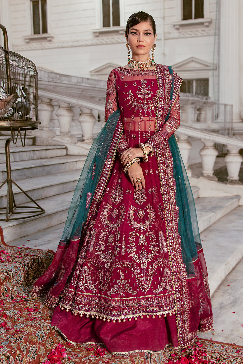 Majestic Reine | Afrozeh LA Fuchsia'22 Collection | Unstitched Chiffon Suits