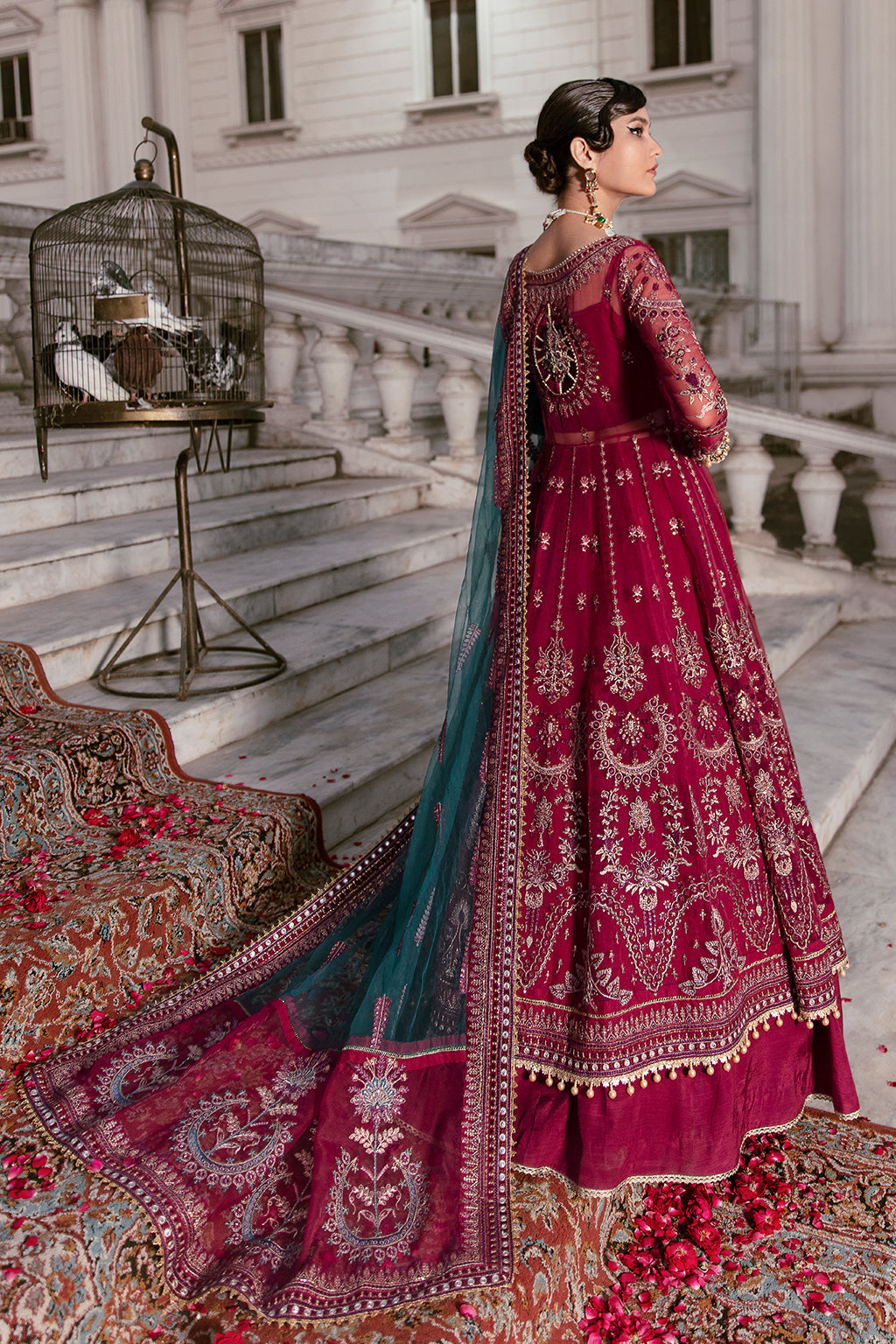 Majestic Reine | Afrozeh LA Fuchsia'22 Collection | Unstitched Chiffon Suits