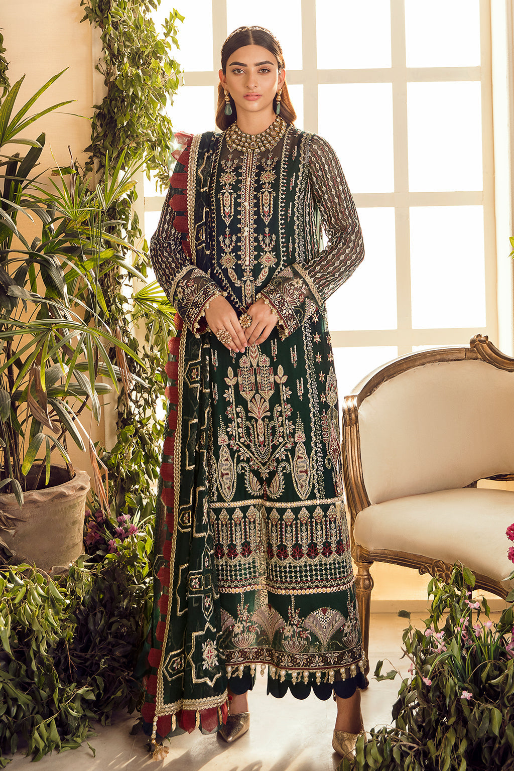LAUREL | Afrozeh La Fuchsia Wedding Edition 2022 | Unstitched Embroidered Chiffon Suits