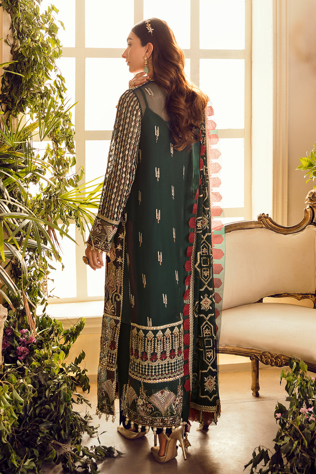 LAUREL | Afrozeh La Fuchsia Wedding Edition 2022 | Unstitched Embroidered Chiffon Suits