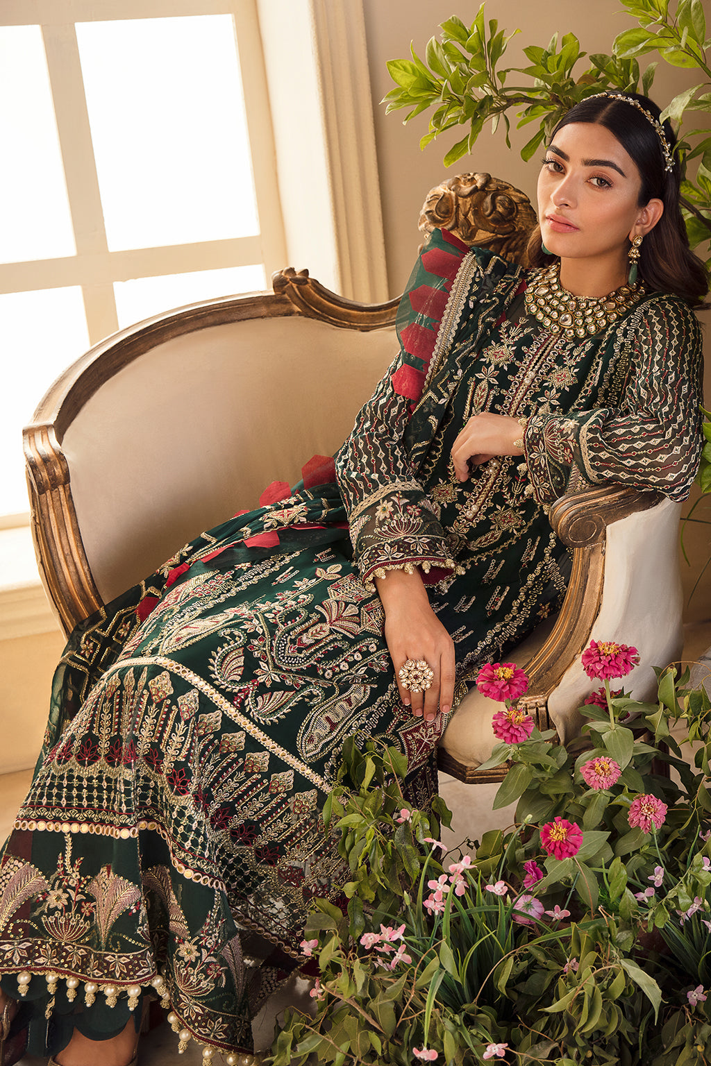 LAUREL | Afrozeh La Fuchsia Wedding Edition 2022 | Unstitched Embroidered Chiffon Suits