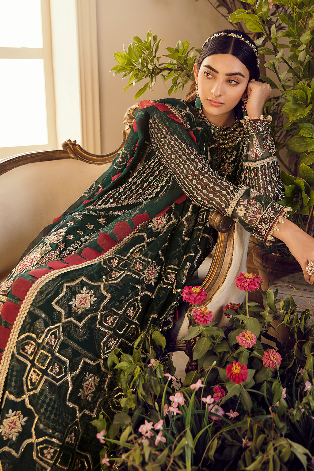 LAUREL | Afrozeh La Fuchsia Wedding Edition 2022 | Unstitched Embroidered Chiffon Suits