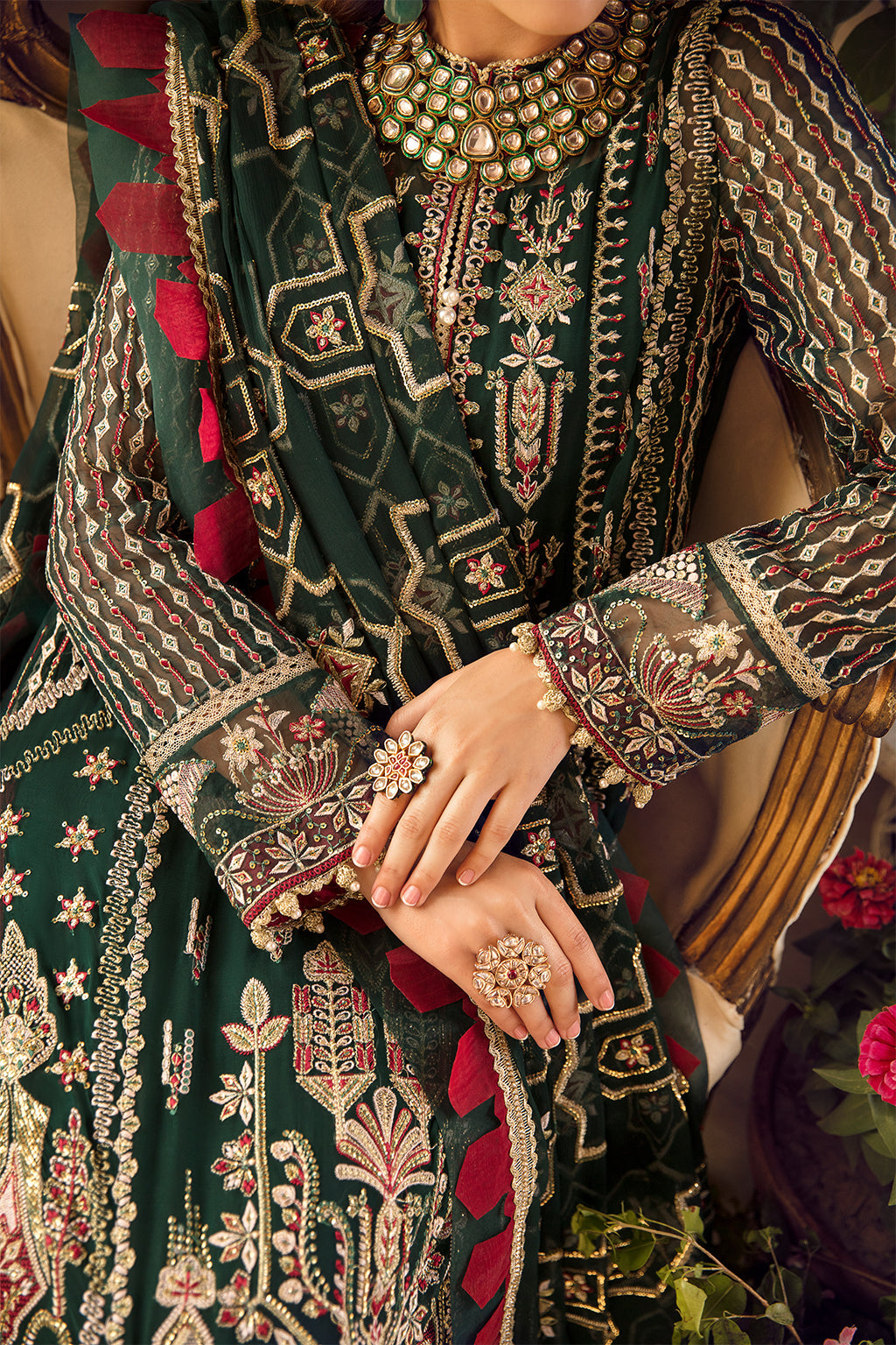 LAUREL | Afrozeh La Fuchsia Wedding Edition 2022 | Unstitched Embroidered Chiffon Suits