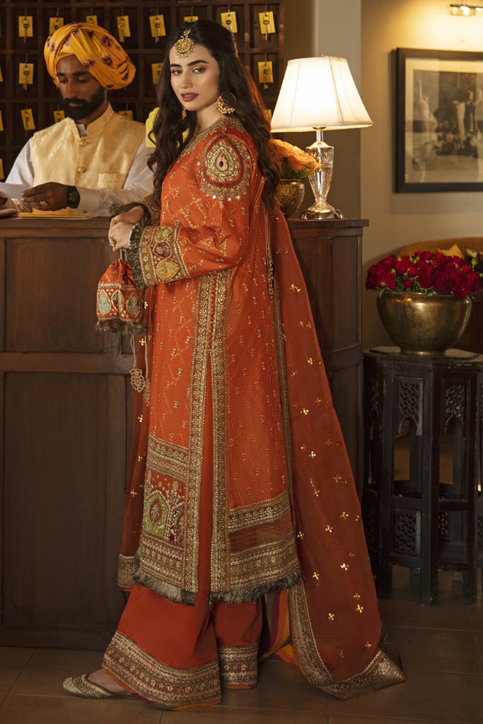 SM-01 | Qalamkar Shadmani Luxury Formals Collection 2021 | Unstitched Embroidered Organza Suits