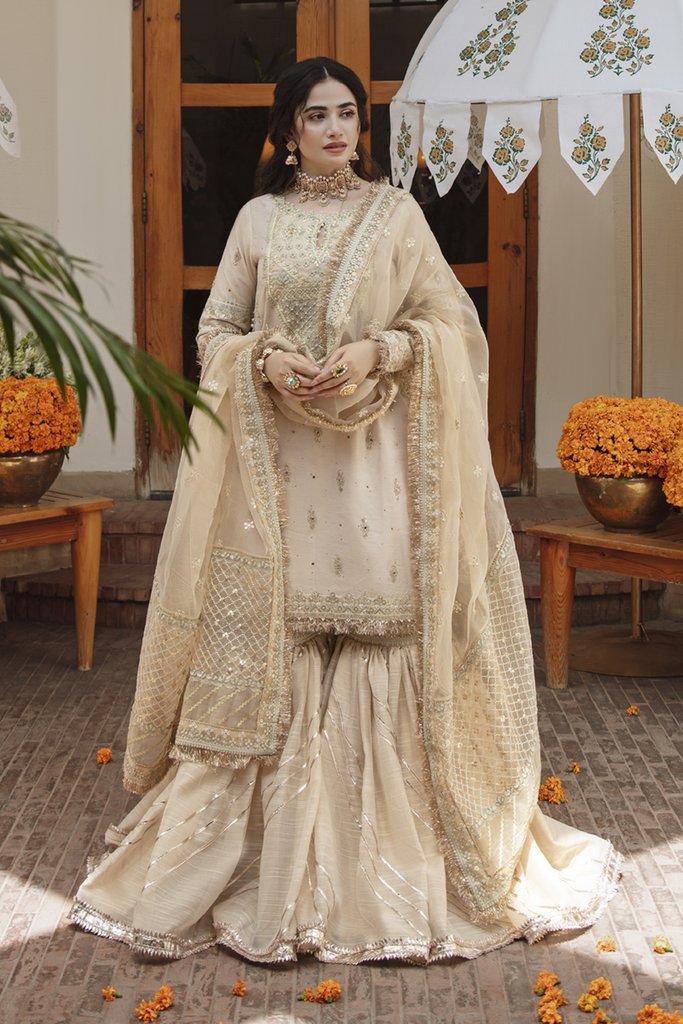 SM-07 | Qalamkar Shadmani Luxury Formals Collection 2021 | Unstitched Embroidered Organza Suits