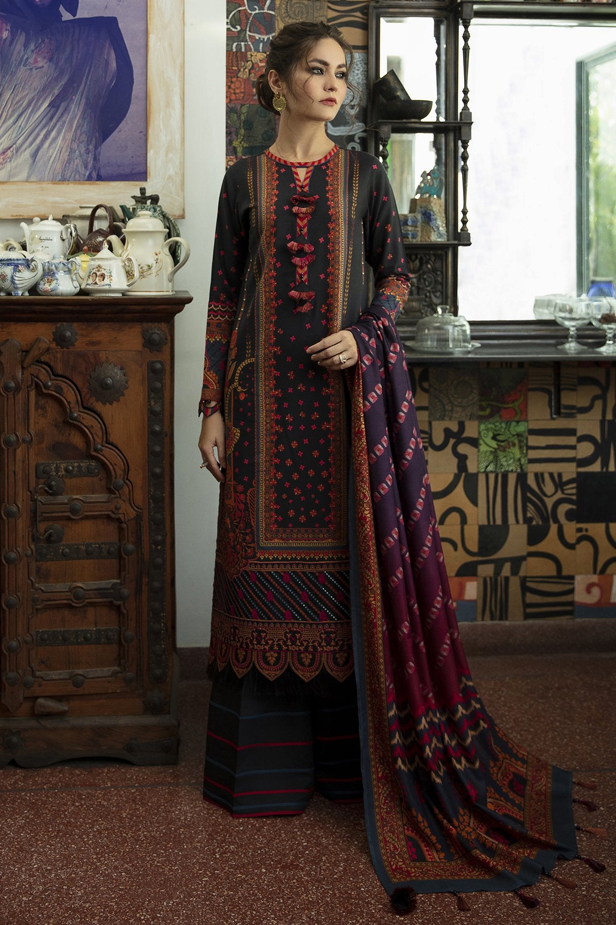 FELURI | Jazmin Iris Winter Collection 2021 | Unstitched Embroidered Viscose Slub Khaddar Suit