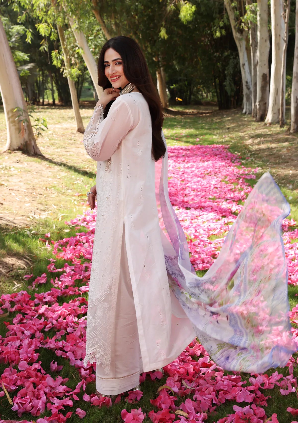 ECF-03 SNOW WHITE | Elaf Premium festive Chikankari collection2023
