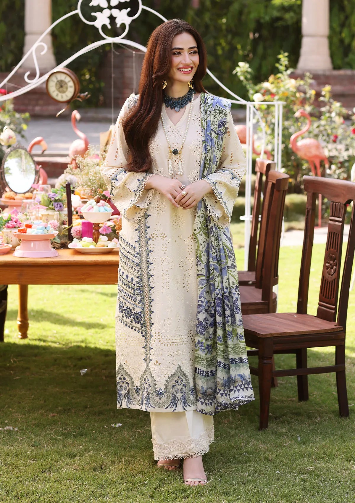 ECF-07 DAISY | Elaf Premium festive Chikankari collection2023