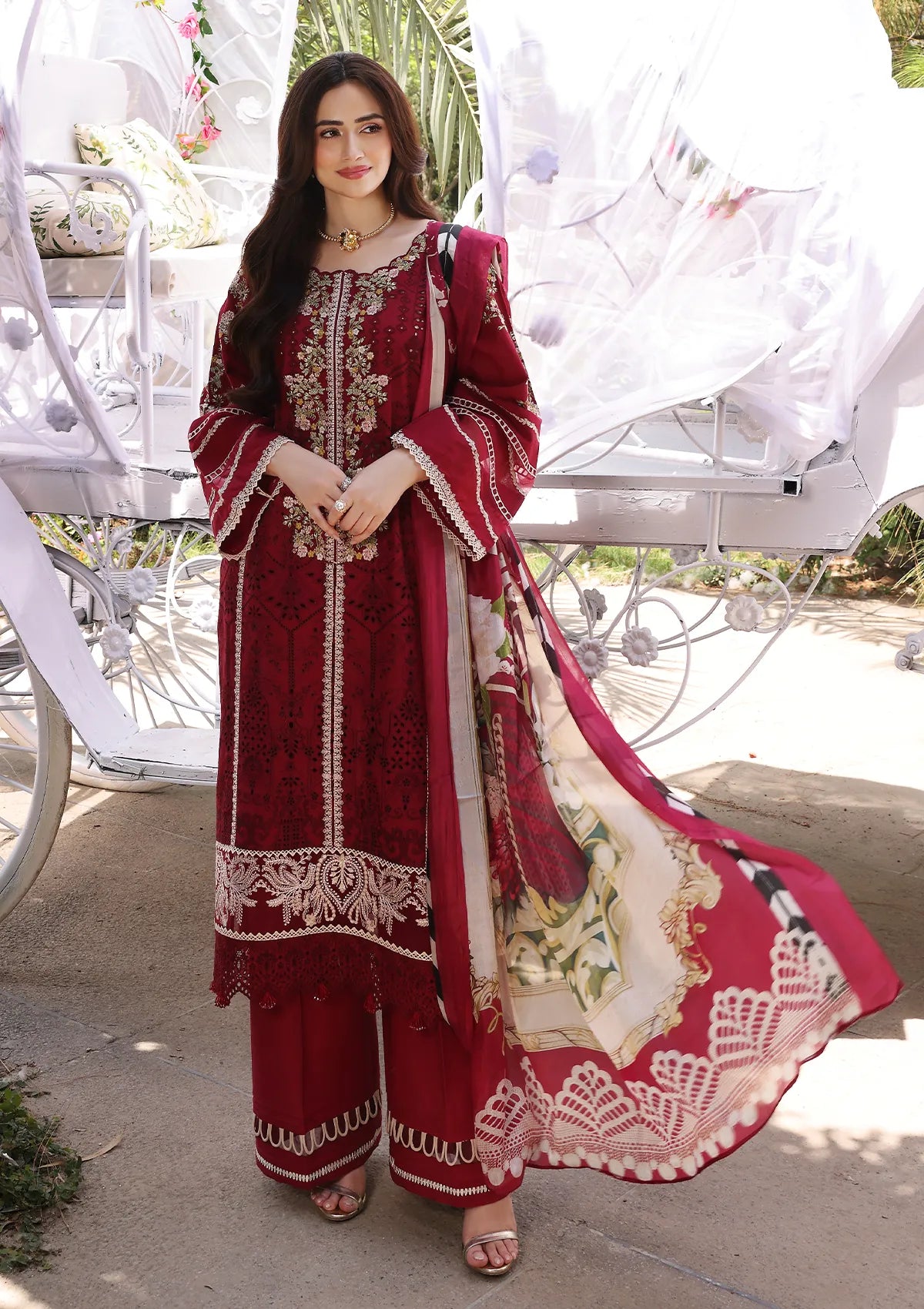 ECF-10 RED RIDING HOOD | Elaf Premium festive Chikankari collection2023