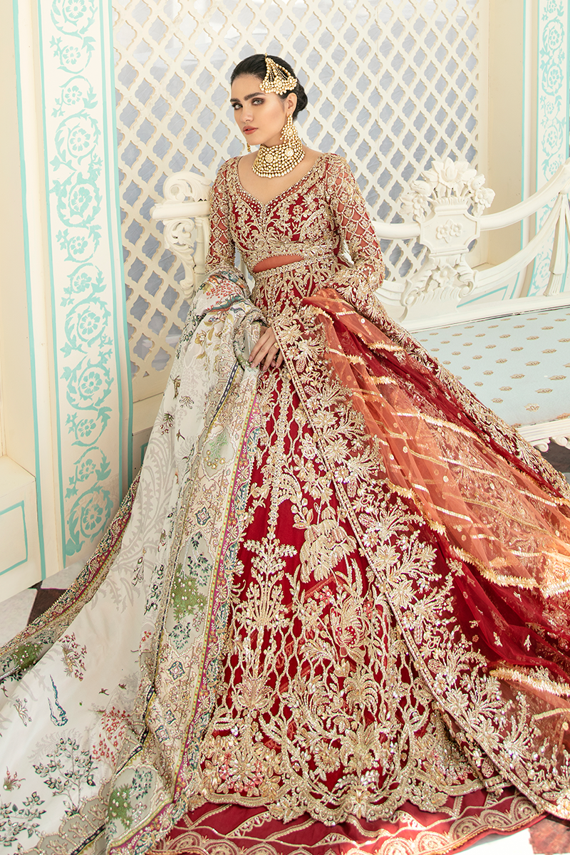 SCARLET | Suffuse Aab-e-Zar Luxury Wedding Collection 2020 | Unsttiched Embroidered Embelished Bridal Suits