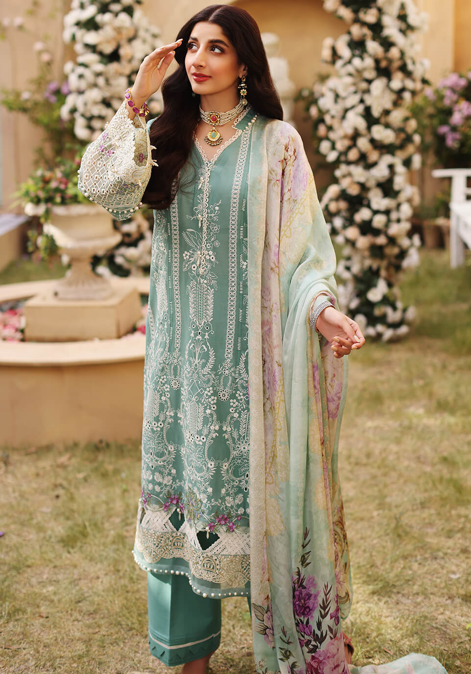 ELF-10A Amulet | Elaf Luxury Festive Lawn Collection 2022 | Unstitched Embroidered Lawn Suits