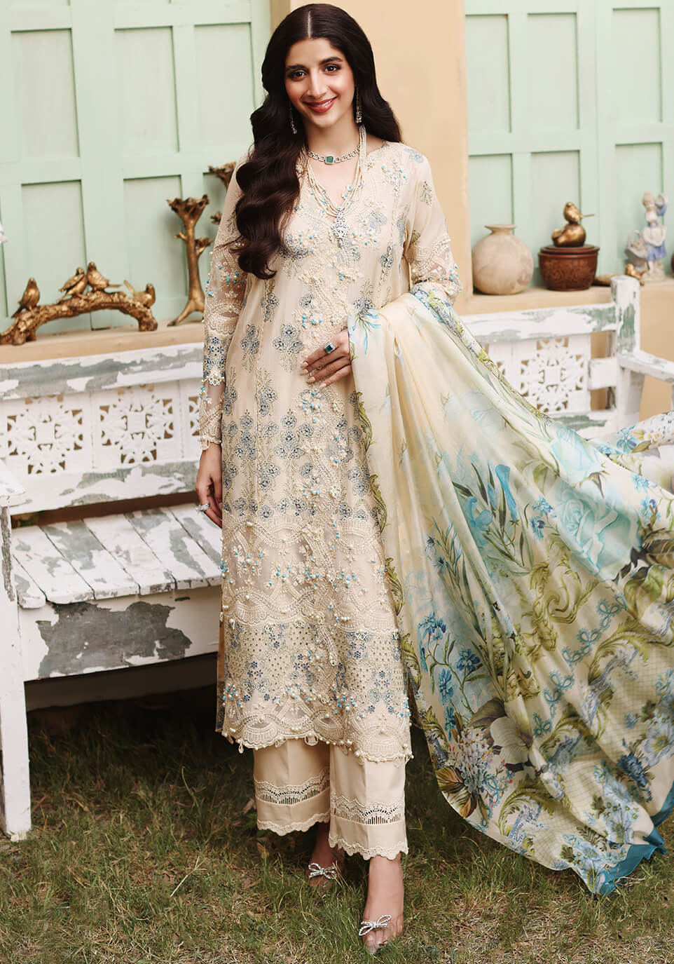 ELF-11 Magnifique | Elaf Luxury Festive Lawn Collection 2022 | Unstitched Embroidered Lawn Suits
