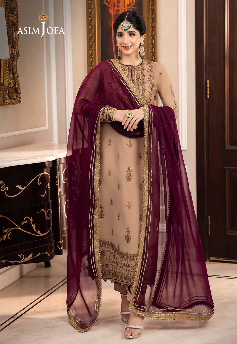 AJZS-12 | Asim Jofa Zari Sitara Luxury Eid Festive Collection 2023 | Unstitched Embrodried Suits