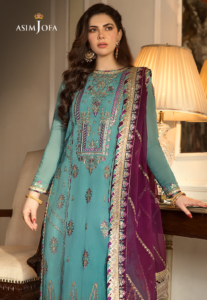 AJZS-17 | Asim Jofa Zari Sitara Luxury Eid Festive Collection 2023 | Unstitched Embrodried Suits