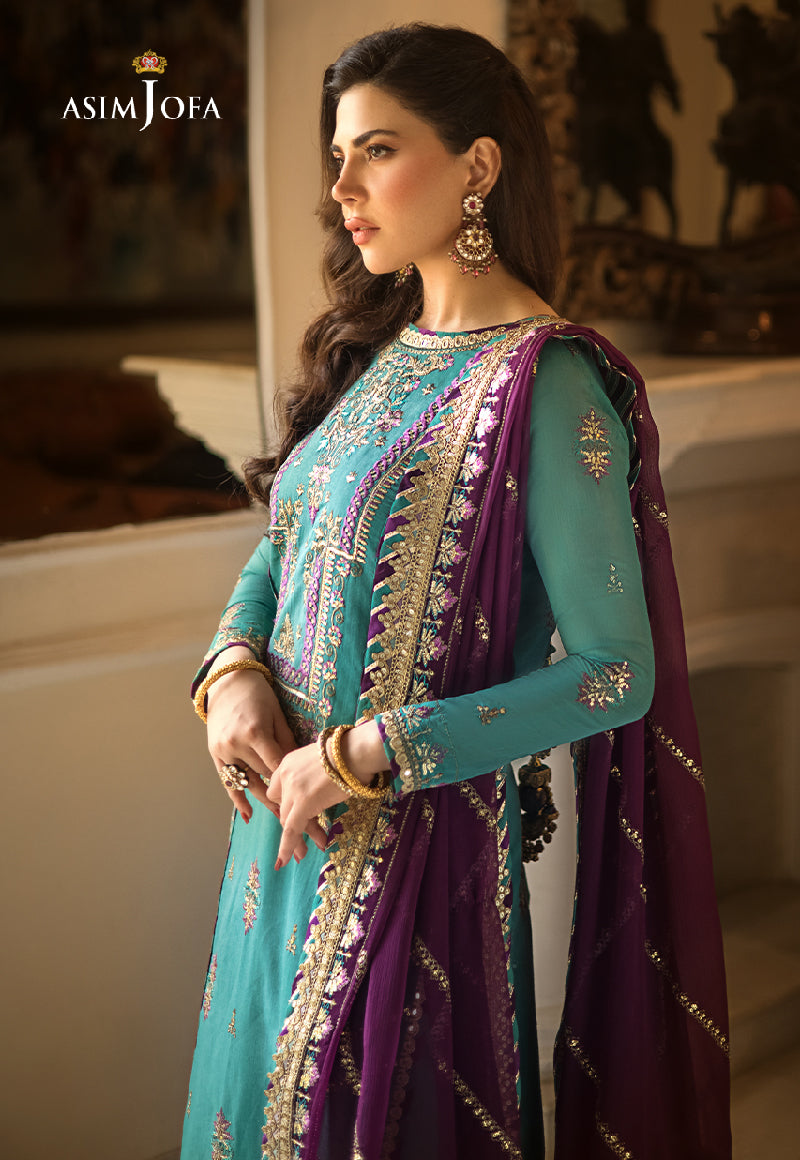 AJZS-17 | Asim Jofa Zari Sitara Luxury Eid Festive Collection 2023 | Unstitched Embrodried Suits