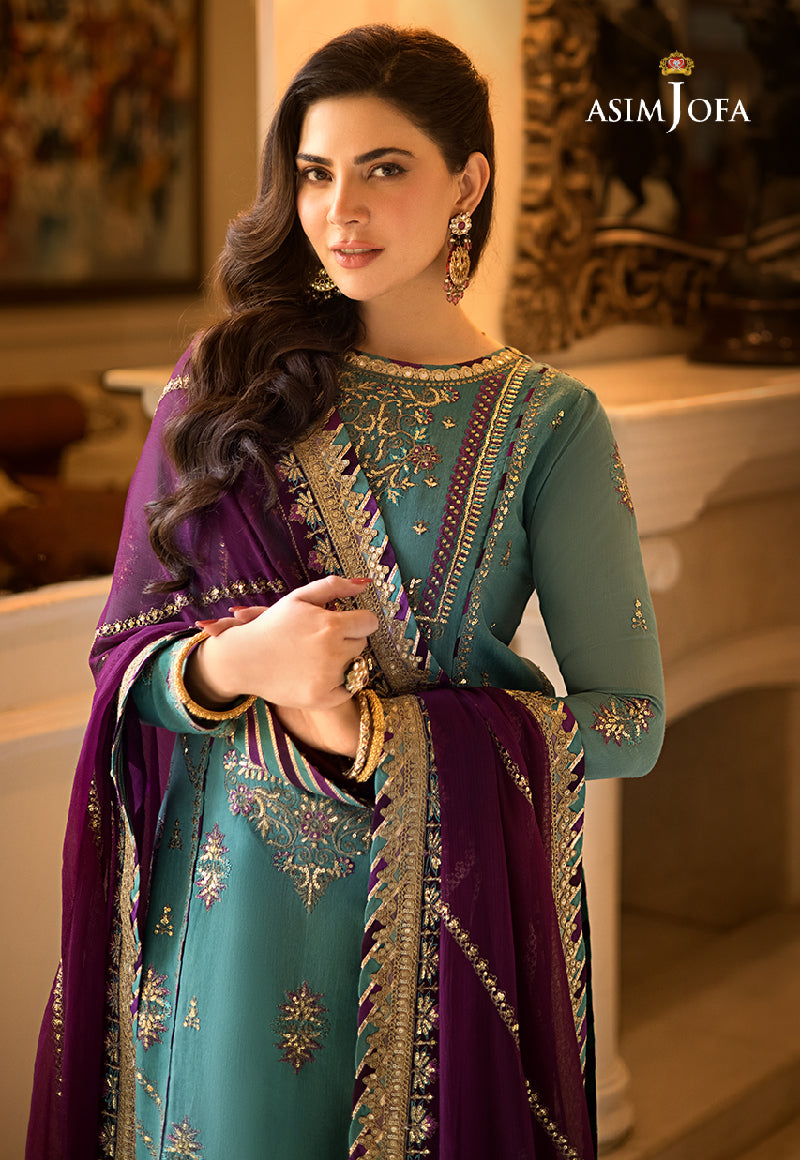 AJZS-17 | Asim Jofa Zari Sitara Luxury Eid Festive Collection 2023 | Unstitched Embrodried Suits