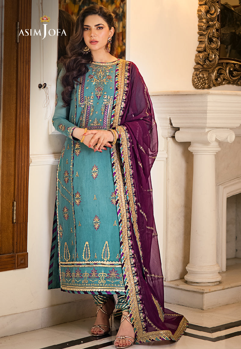 AJZS-17 | Asim Jofa Zari Sitara Luxury Eid Festive Collection 2023 | Unstitched Embrodried Suits