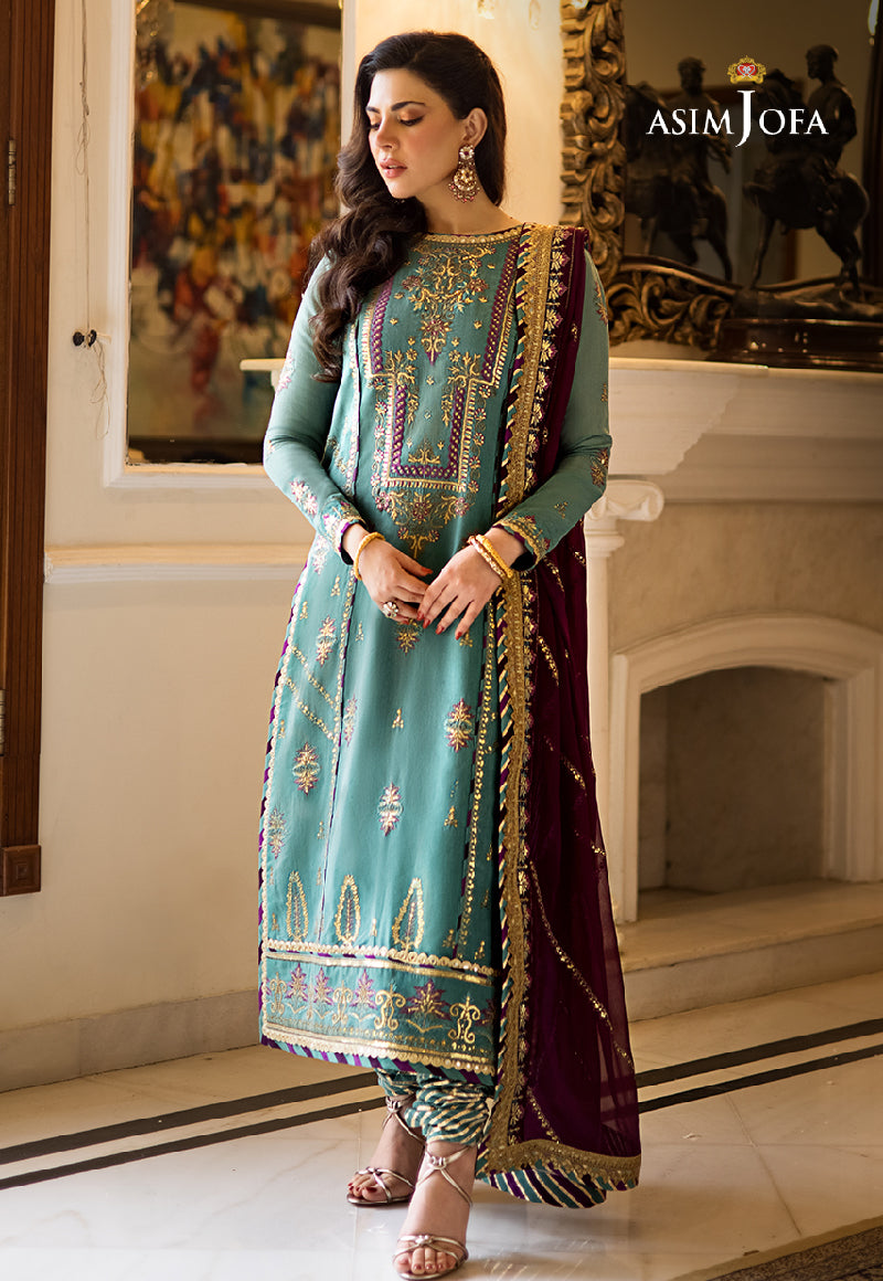 AJZS-17 | Asim Jofa Zari Sitara Luxury Eid Festive Collection 2023 | Unstitched Embrodried Suits