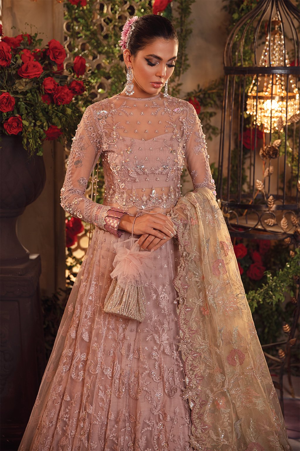 IMC-02 OPALINE - 3PC | Iznik Meraki Luxury Chiffon Collection 2021 | Unstitched Embroidered Luxury Chiffon Suits